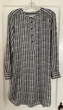Women’s Loft Black & White Geometric Design Long Sleeve Dress Size S