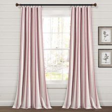 Farmhouse Stripe Yarn Dyed Cotton Window Curtain Panel Pair, 42" W x 84" L, R...
