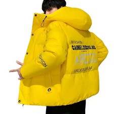 Men Harajuku Colorful Bubble Coat Winter Jacket 2025 Mens Streetwear Hip Hop Par