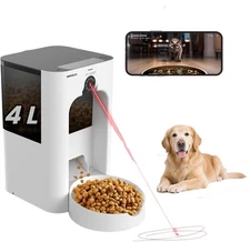 SANSCO Automatic 4L Cat Feeder with Camera, 2K HD Video, 2-Way Audiog 5G WIFI