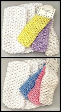 6 PCS STRETCH CROCHET HEADBANDS 1 3/4" WIDE  3 WHITE 3" WIDE FREE SHIPPING