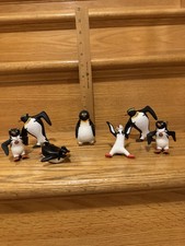 Set of 6 Plastic Penguin Bird Figurines Collectible Animal Figures