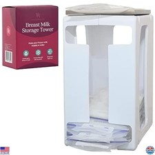 Nurse  Nourish Breast Milk Storage Tower - 60 Oz Freezer Organizer Bin, White