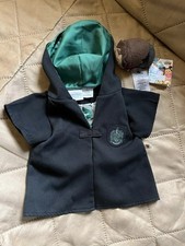 Build A Bear Harry Potter Slytherin House Hooded Robe Green Black Cloak W/ plush