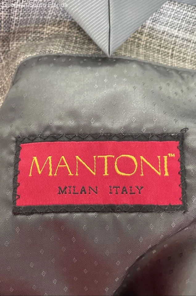 Chaqueta Blazer Mantoni Para Hombres Multicolor Lana Cuadros Manga Larga Talla XL Foto 4 de 4