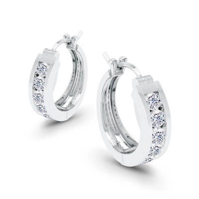 Creolen 1,2 kt Rundschliff Laborgefertigt Diamant Testpass 925 Silber