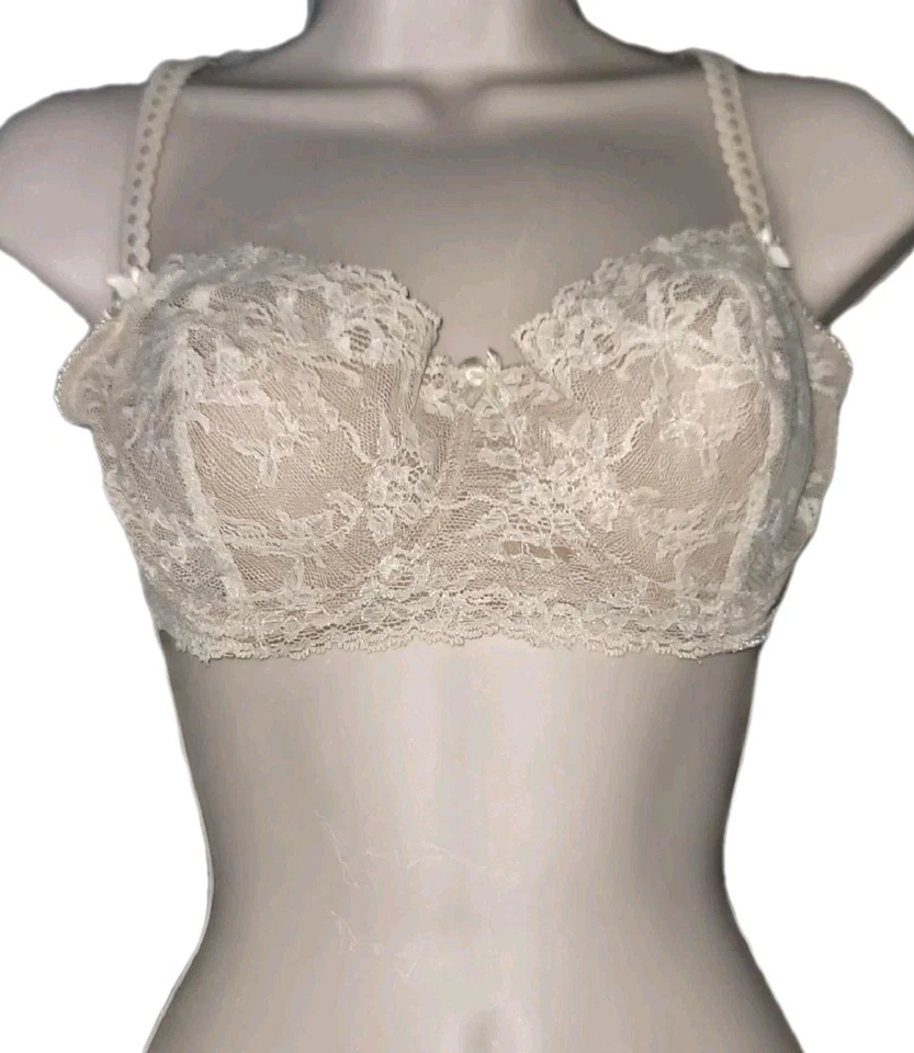 SUJETADOR FELINA BEIGE ENCAJE FLORAL COPAS CON AROS MUJER 32DD Foto 2 de 4