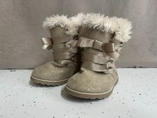 Toddlers Girls Koala Kids Tan Fur Boots Size 4 Good Used Condition
