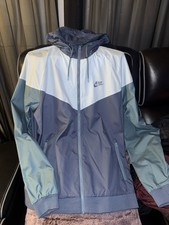 Nike Windrunner Jacket 2016 Windbreaker Nylon Glanz Gray Blue Green Mens Large