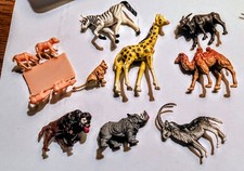 12 LOT 60's Vintage Rubber Jungle Wild Zoo Animals Circus Vinyl Plastic Figures