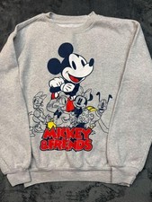 Disney Mickey Friends Sweatshirt Youth S 3-5 Gray Fleece Pullover Graphic