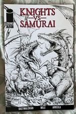Brand New image comics KNIGHTS Vs SAMURAI #1 Adult 1st Print 2024 Series B&W Var