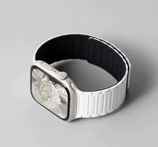 WHITE- Magnetic Sport Band for Apple Watch 10 9 8 7 6 SE 42-49mm Silicone Strap