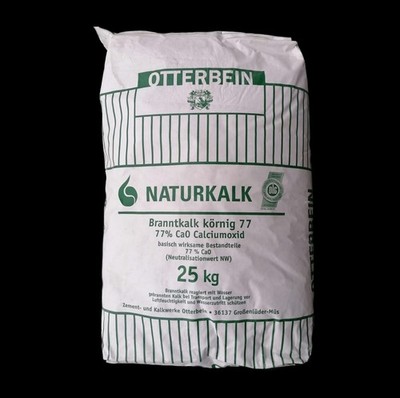Otterbein Naturkalk Branntkalk gekörnt 25 kg 77 % CaO ungelöscht 0-6 mm Dünger