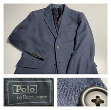 Polo Ralph Lauren Boys Blazer Sport Coat Italy Blue Linen Sz 14