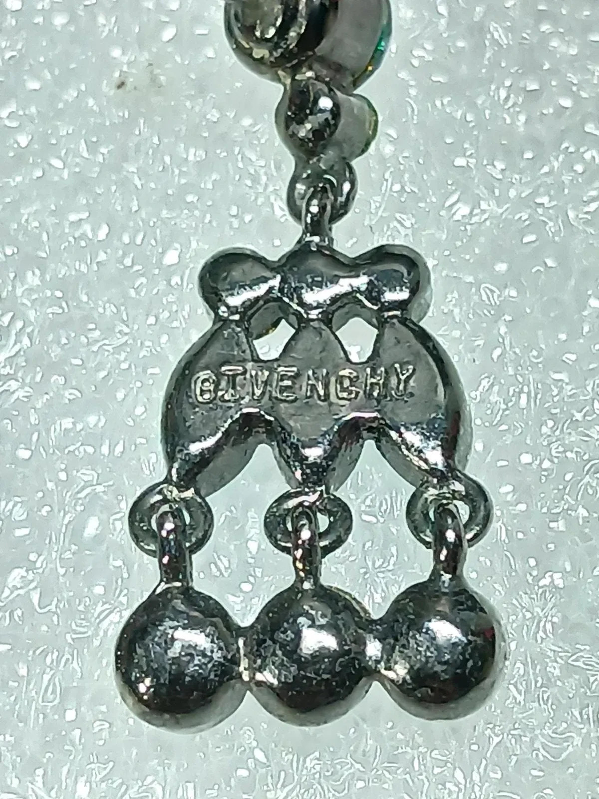 Givenchy Gemstone Dangle Earrings Bow Design Blue… - image 2