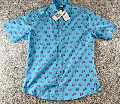 Cincy Shirts Men's Flying Pigs Button Up Shirt Size Medium M 100% Cotton *NEW*
