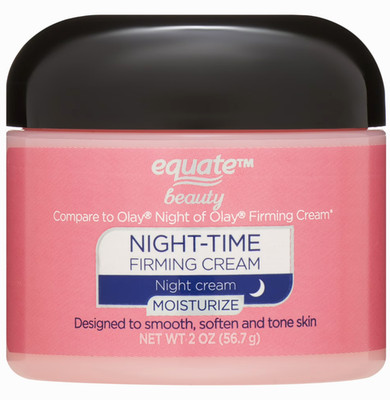 Equate Night Time Firming Cream for Face Care to Smooth & Soften Skin, 2 oz