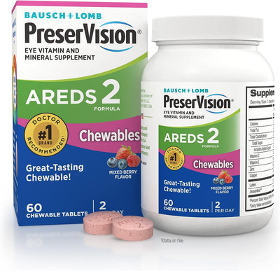 AREDS 2 Eye Vitamin & Mineral Supplement, Contains Lutein, Vitamin C, Zeaxanthin