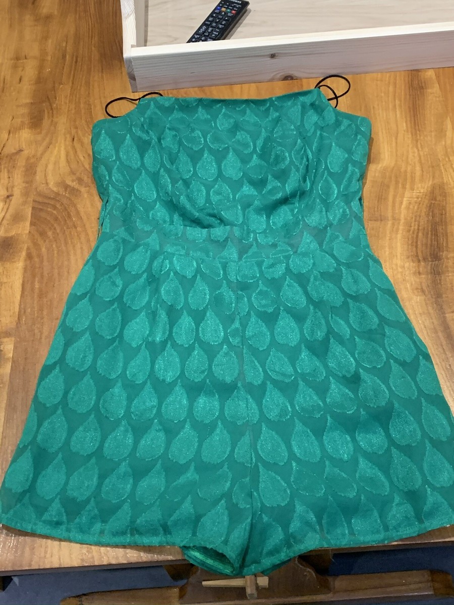 rochelle humes emrald green play suit uk size 12 UK