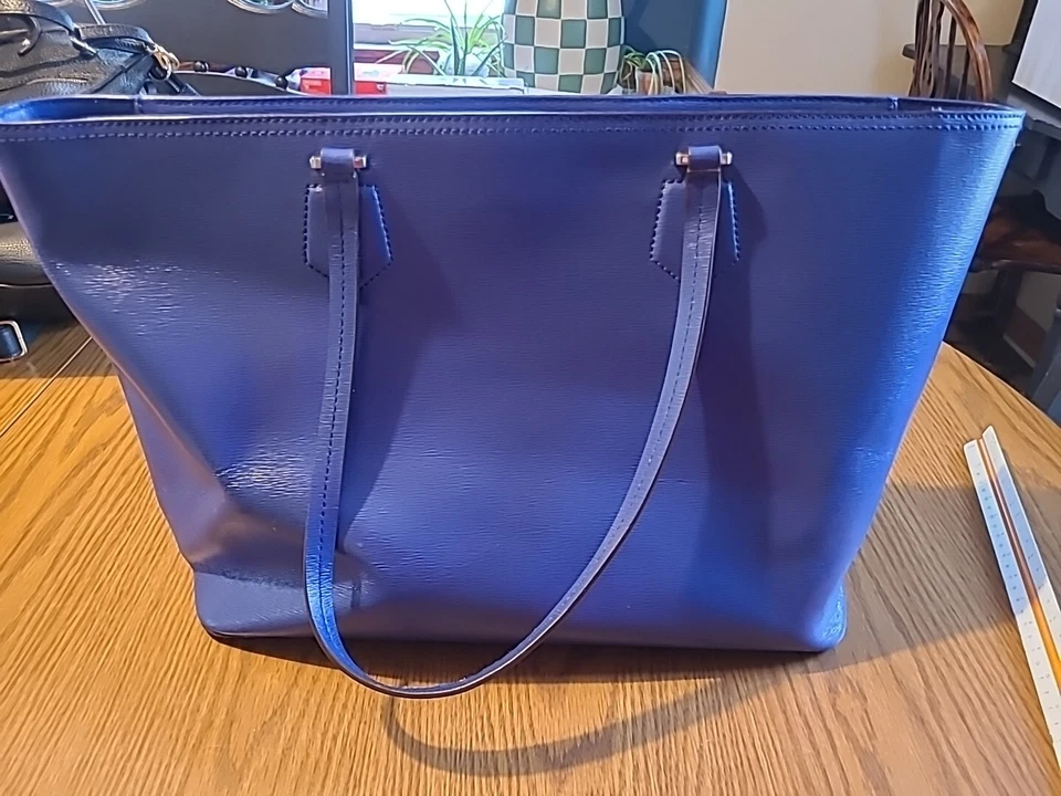 Bolsa Tote Grande de Luxo RALPH LAUREN - Azul Colbalto Veja Fotos - Imagem 3 de 4