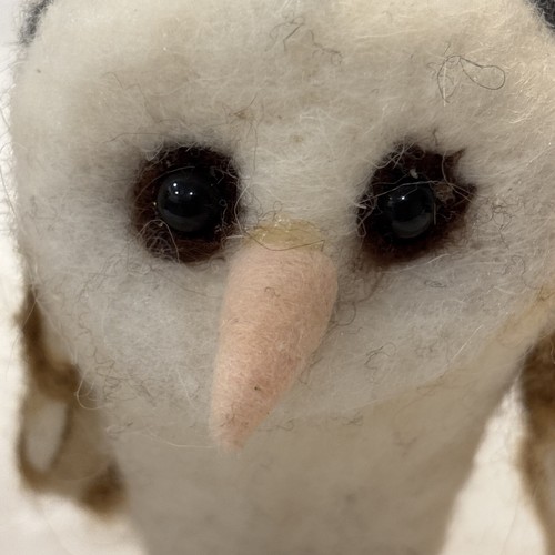 Lot Of 2 Handmade Wool Felted Owls Brothers - Picture 9 of 9
