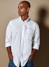 Kustom Kit Shirt Long Sleeve Oxford Button Down Collar Pocket Office Stylish