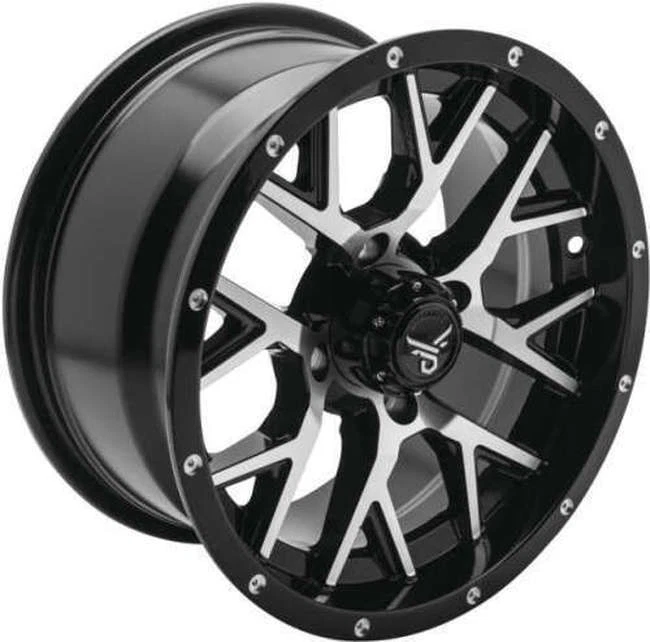 QuadBoss Barbwire 14x7 4/110 Black Machined Wheel 608572 - Image 2 of 2