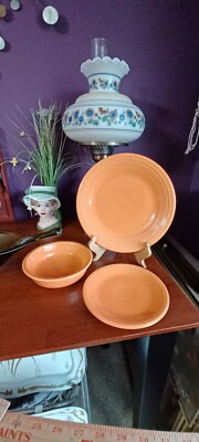 Homer Laughlin FIESTA Fiestaware 3 Piece Place Setting TANGERINE Excellent Cond.