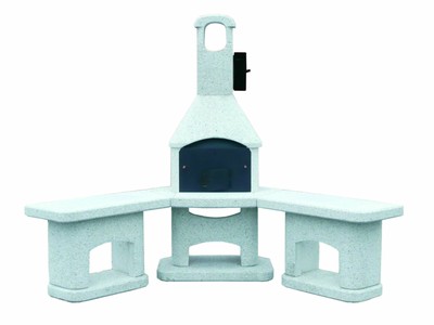 Wellfire Grill-Außenküche NOVA Quatro 4 in 1 Weiß 215 x 188 x 73 cm 90° Winkel