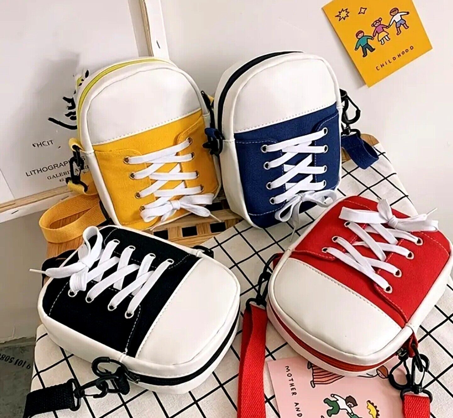 Crossbody Bag Sneaker Purse Small Shaped Shoe Shoulder Teens Tweens Novelty NEW-image