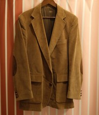 Vintage 70s Levi's Tan Corduroy Sport Coat with Suede Elbows Size 40R