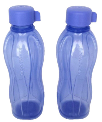 NEW LOT SET 2 BLUE TUPPERWARE ECO WATER BOTTLE TUMBLER 25 OUNCES MODEL 9092-1-2A