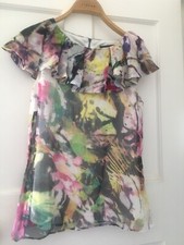 DEBBIE SHUCHAT Size 10 Beautiful Sleeveless Chiffon Multicoloured Patterned Top