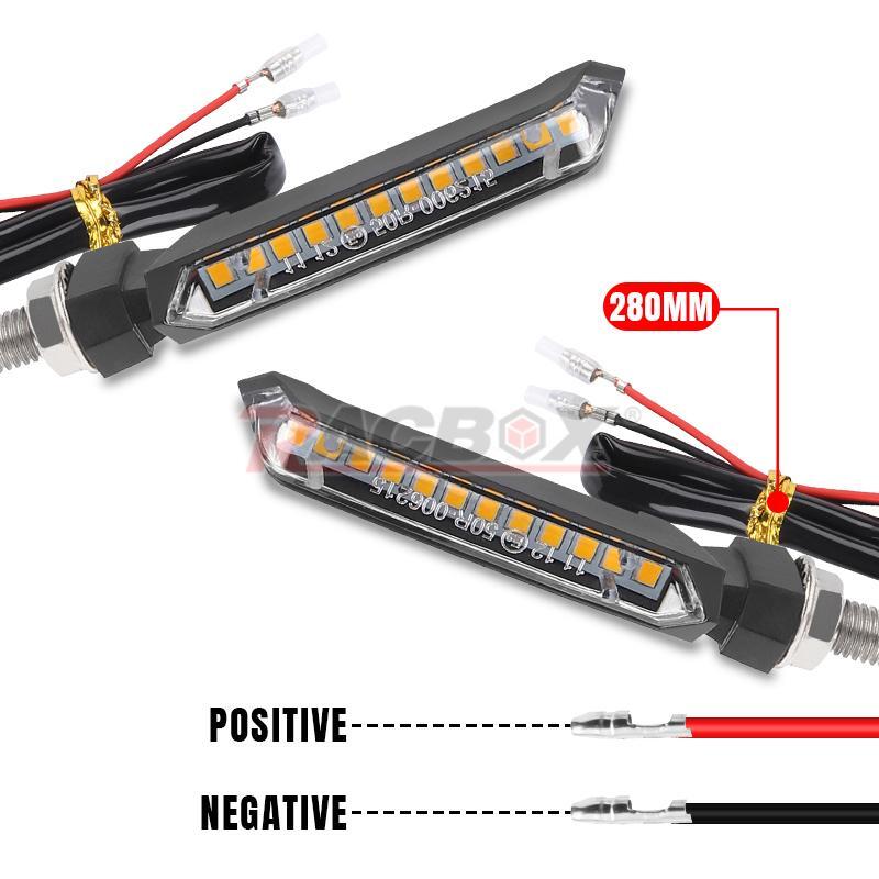 4pcs Motorcycle LED Turn Signals Amber Light Flowing For Kawasaki