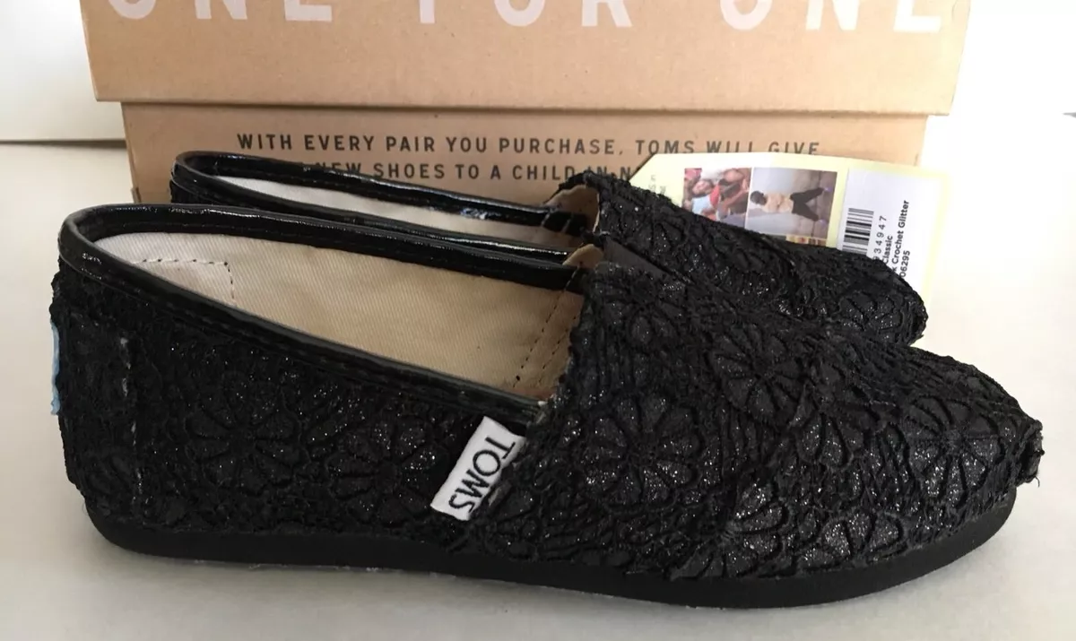 Toms crochet shoes black sale