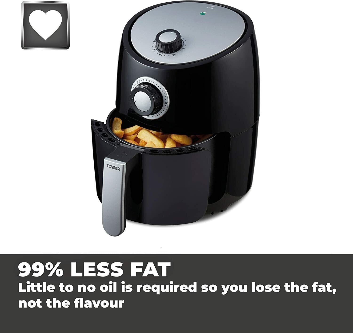 Tower T17023 Air Fryer Oven with Rapid Air Circulation and 30 Min Timer