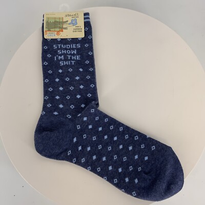 Blue Q Socks - Studies Show I m The Sh..! Crew Sock 5-10 Humor - New Tags