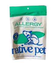 Native Pet Dog Allergy Chews - Dog Itchy Skin Treatment Anti Itch Dogs 60 chews