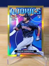 2023 Topps Finest FRD-19 Rookies Design Oscar Gonzalez RC Gold Refractor #26/50