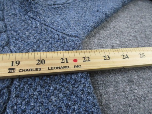 Polo Ralph Lauren Sweater Men L Blue Fisherman Cable Knit Pullover Preppy Heavy - Picture 5 of 9
