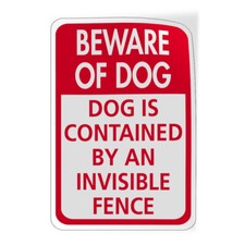 Vertical Vinyl Stickers Beware of Dog Dog Is Contained by An Invisible Fence