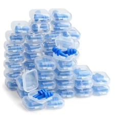 50 Pairs Reusable Earplugs Silicone Sleep Swimming Hearing Protection Shooting