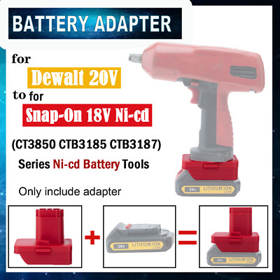 For Dewalt 20V Li-ion Battery Adapter to For Snap-On 18V Ni-cd