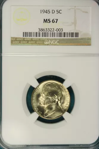 1945-D NGC MS67 Jefferson Nickel!! #E0253