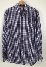 Peter Millar Mens Size XL Check Plaid Blue Purple Red Full Button Up Shirt VGUC