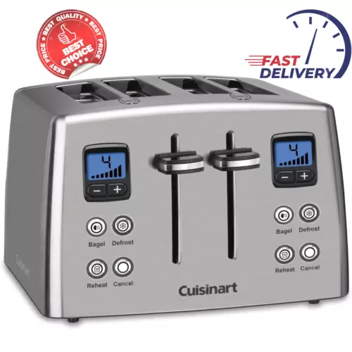 Cuisinart CPT-435P1 4-Slice Countdown Motorized Toaster, Stainless Steel