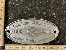Waggonschild 1958 Niederzwehren Portofrei