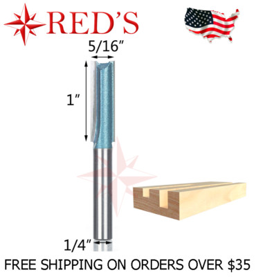 Tideway Carbide IND LC01020504 5/16'' X 1'' Straight 1/4'' shank router bit