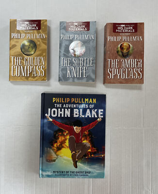 His Dark Materials Book Series Trilogy + Bonus Adventures of John Blake